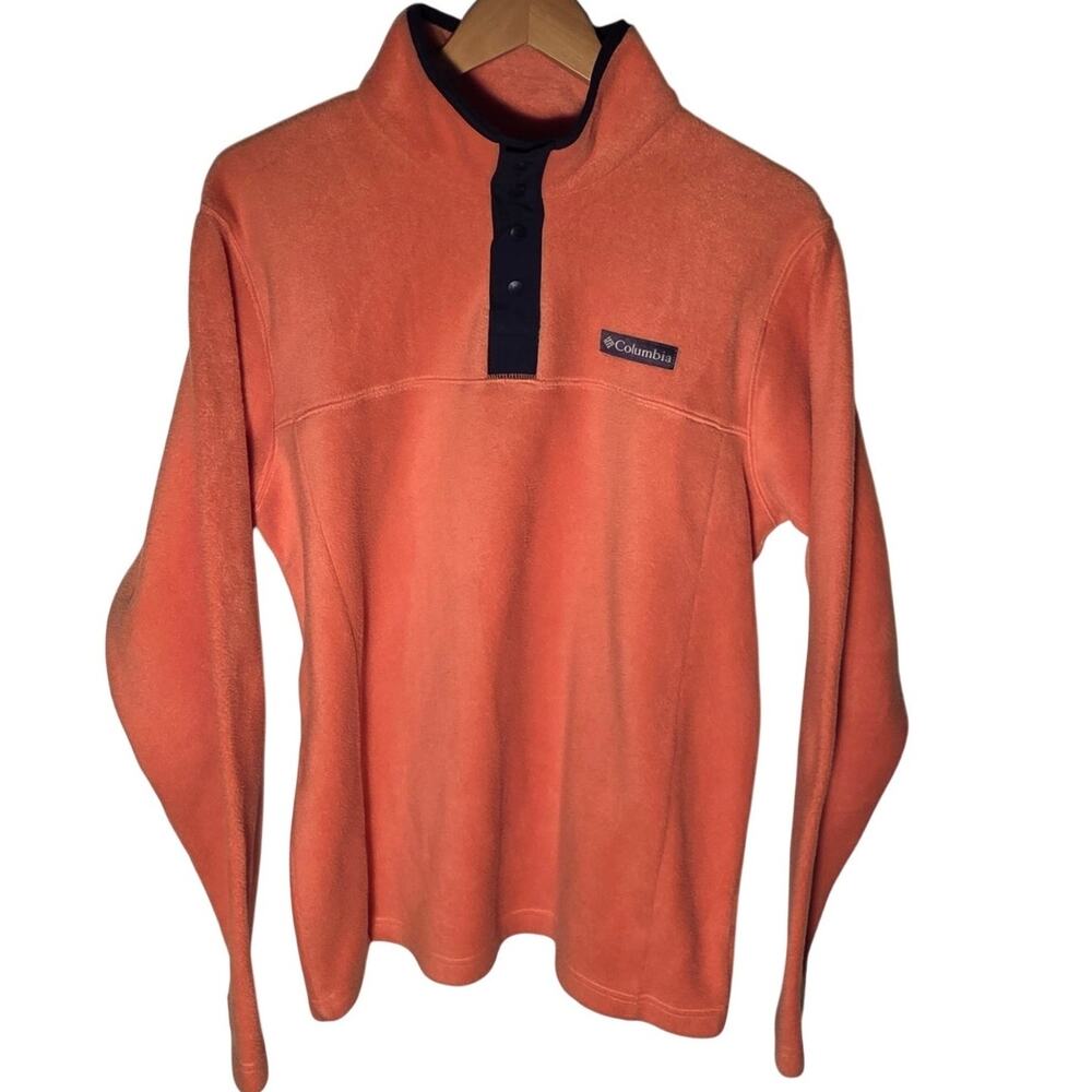 Columbia Men's Vibrant Orange Fleece Quarter Button Pullover